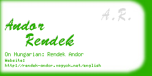 andor rendek business card